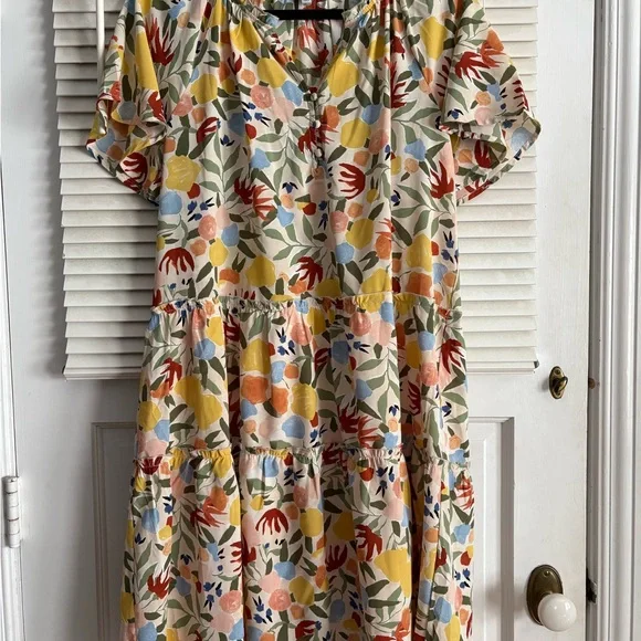 Polagram Colorful Floral Midi Dress - Picture 1 of 3